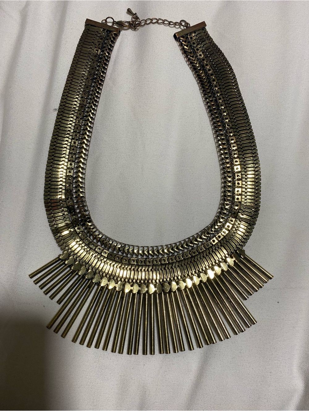 Gold Fringe Statement Collar Necklace - Women Jewelry